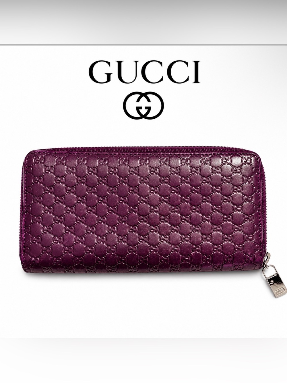 Gucci Embossed Purple Wallet Guccisima